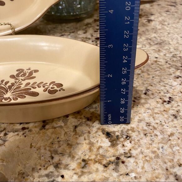Pfaltzgraff Village Pattern Au Gratin Dish Set 2 Vintage USA 1970’s 11 inch - Picture 9 of 11